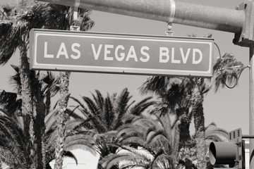 Wall Mural - Las Vegas B, d. Black and white vintage style.