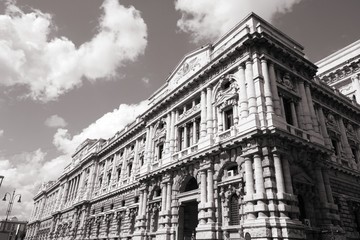 Wall Mural - Rome - Palazzo Di Giustizia. Black and white vintage style.