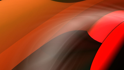 Poster - smooth lines, calm chocolate-orange tones, 3D rendering