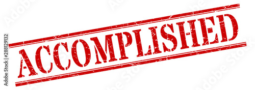 Fotomural accomplished stamp. accomplished square grunge sign. accomplished