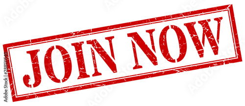 Cuadros en Lienzo join now stamp. join now square grunge sign. join now