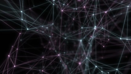 Poster - Constellation plexus animation. Abstract geometrical background with moving lines and dots.