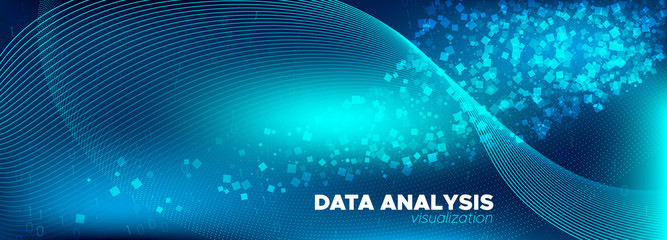 Particles Vector. Neon Information Technology. 