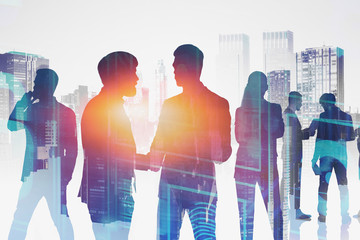 Poster - Business team in city, business interface