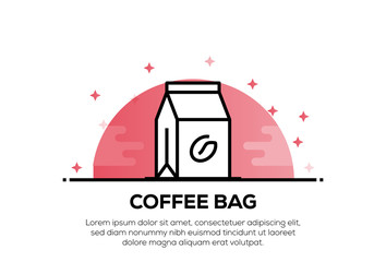 Wall Mural - COFFEE BAG ICON CONCEPT