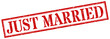 just married stamp. just married square grunge sign. just married