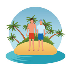 Sticker - summer vacation cartoon