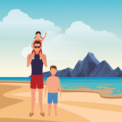 Wall Mural - summer vacation cartoon