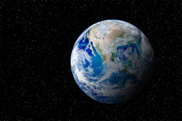 Wall Mural - blue planet earth globe view from space in night sky. (elements of this image furnished by nasa.)