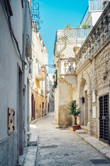 Wall Mural - Foreshortening, alleys, houses in the historic center of Conversano, Puglia Italy.