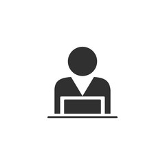 Poster - Man laptop vector icon on white illustration