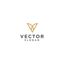 Initial V Logo Template. Leaf And Business. Vector