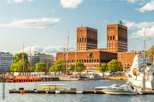 Oslo City Hall in Pipervika neighbourhood Canvas Print