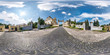 Full spherical seamless hdri panorama 360 degrees near gate of old gothic uniate of St. George Cathedral in equirectangular projection, VR AR content with zenith and nadir