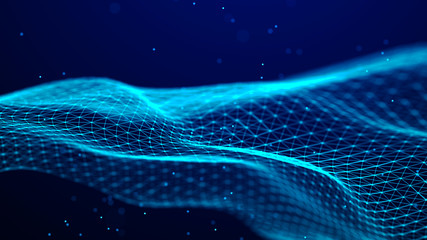 Poster - Abstract network connection. Data technology illustration. Digital background. 3d rendering.