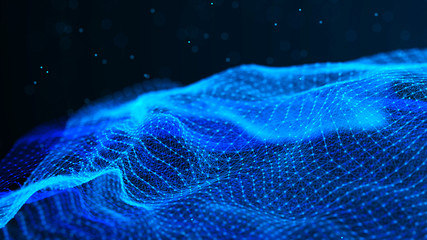 Poster - Abstract network connection. Data technology illustration. Digital background. 3d rendering.