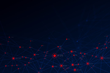 Poster - Creating big data The concept of future block chain technology. Global network connection. vector illustratio
