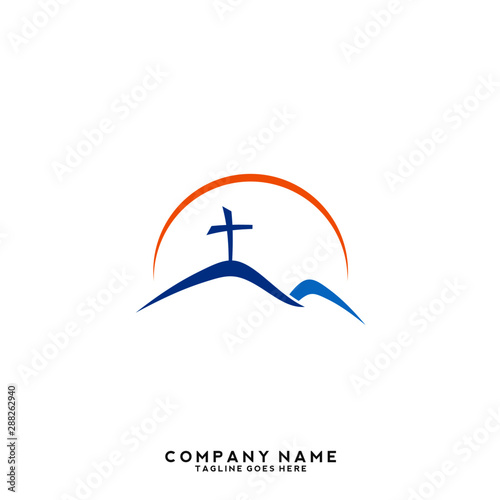 Cuadros en Lienzo Church vector logo symbol graphic abstract template