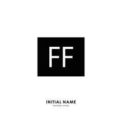 F FF Initial logo letter with minimalist concept. Vector with scandinavian style logo.