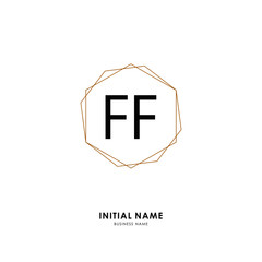 F FF Initial logo letter with minimalist concept. Vector with scandinavian style logo.