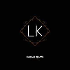 L K LK Initial logo letter with minimalist concept. Vector with scandinavian style logo.