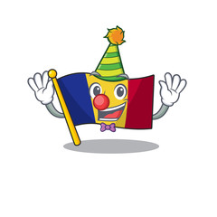 Sticker - Clown romanian flag hoisted on character pole