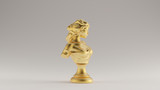 Fototapeta Do pokoju - Gold Female Bust Sculpture Right View 3d illustration 3d render