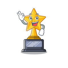 Sticker - Okay star trophy with the character shape