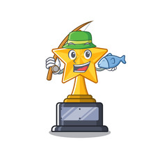 Poster - Fishing star trophy isolated in the cartoon