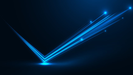 Wall Mural - neon glowing linear stream rebound