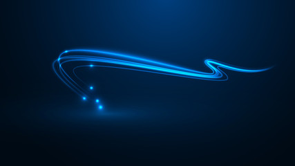Wall Mural - neon glowing linear zigzag