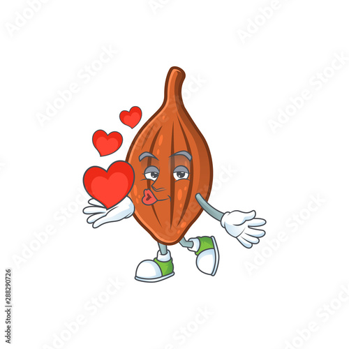 With Heart Choco Almond Cartoon Character On White Background Buy This Stock Vector And Explore Similar Vectors At Adobe Stock Adobe Stock