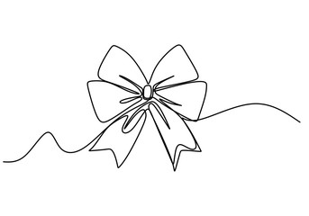 Poster - single line drawing of ribbon minimalism drawing vector illustration