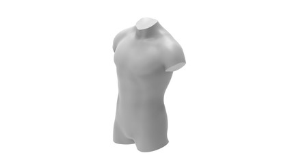 Wall Mural - 3d rendering of a male torso isolated in white background