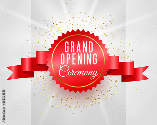 Grand Opening Ceremony Celebration Banner With 3d Ribbon Buy