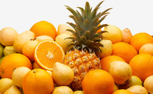 Pineapple, Guava & Oranges In A Pile