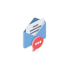 Poster - Email chat. Vector 3d isometric, color web icons set, new flat style. Creative illustration design, idea for infographics.