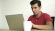 © glowonconcept - Latin Hispanic man shock with wrong decision investment result stress out