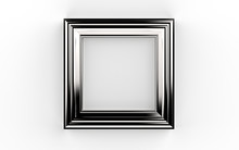 Beautiful Silver Frame 3d Illustration On White Background