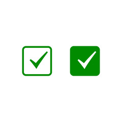 Fototapete - Check box with Check mark icon. Vector flat symbol