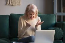 Frustrated Mature Woman Get Mad Having Problems On Laptop