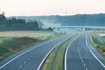 empty two lane road