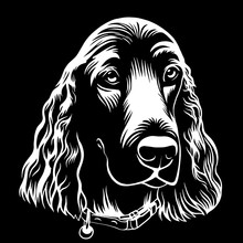 Spaniel Dog Hand Drawn Outline Stock Vector Illustration Coloring Book Page On White Background