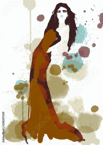 Watercolor fashion illustration art