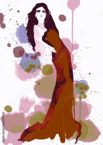 Watercolor fashion illustration