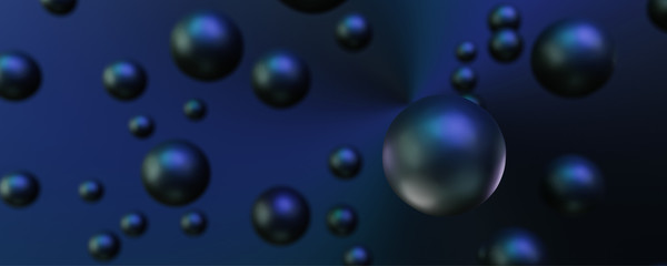 Poster - abstract futuristic background. close up of sphere and blurred spheres in the background. 3d illustration