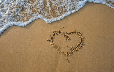 heart on the sand