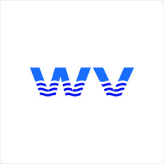 Wall Mural - Letter W and V Logo. Water Symbol. Sea Icon Vector Eps 10. 