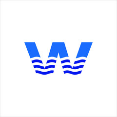 Wall Mural - Letter W Logo. Water Symbol. Sea Icon Vector Eps 10. 