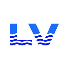 Wall Mural - Letter L and V Logo. Water Symbol. Sea Icon Vector Eps 10.